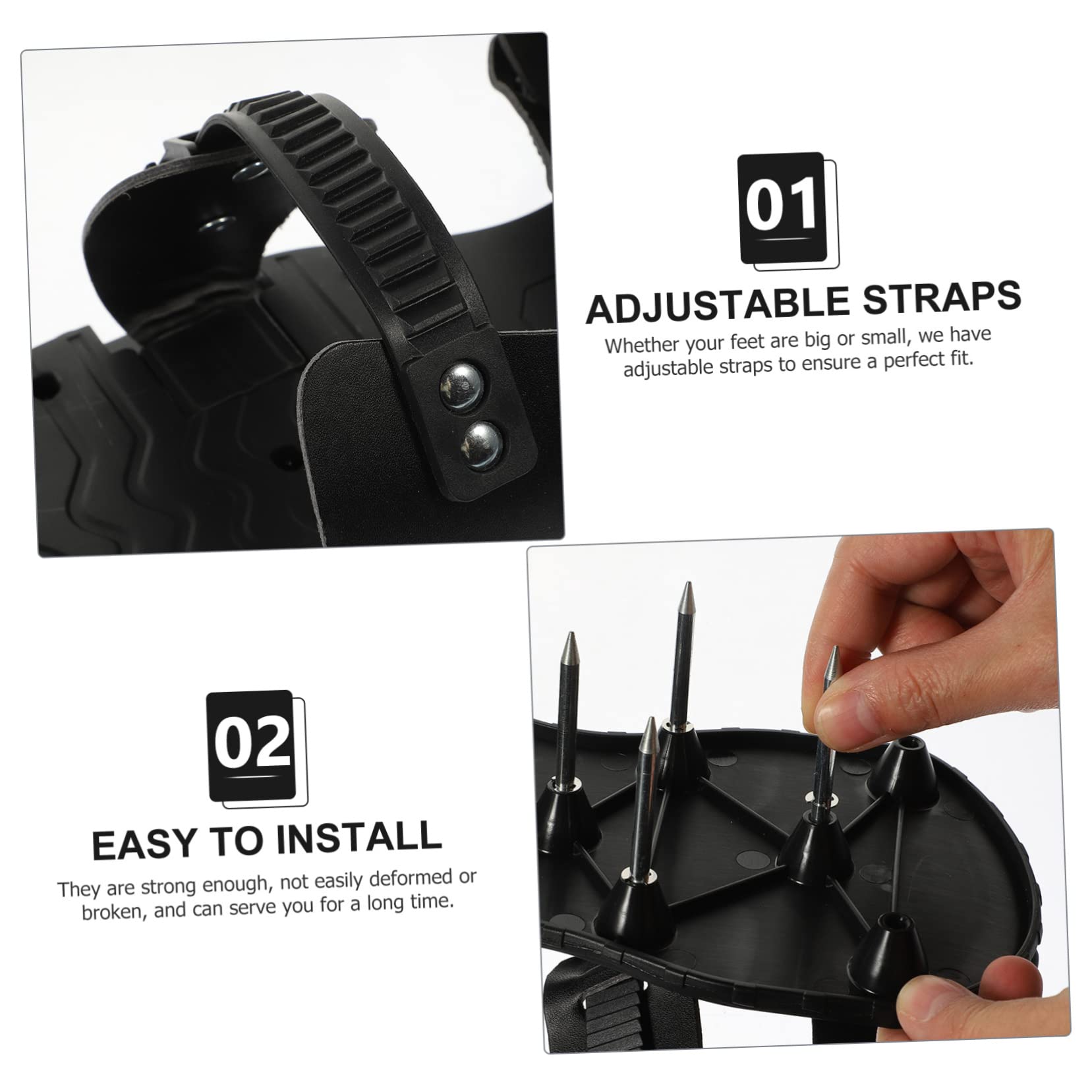 VICASKY 1 Paire Chaussures Aératrices de Pelouse PU Noir Outils de Jardinage Faciles à Assembler pour Aérer Sol et