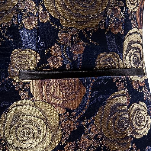 Image of Barry. Wang Men's Sport Coats & Blazers Flower Suit Jacket 1 Button Paisley Tuxedo Mardi Gras Carnival Parade Gift