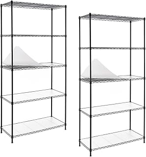 EFINE 2-Pack 5-Shelf Shelving Unit with Shelf Liners Set of 5, Adjustable Storage Rack, Steel Wire Shelves, Shelving Units and Storage for Kitchen and Garage (35.5W X 15.8D X 71H)