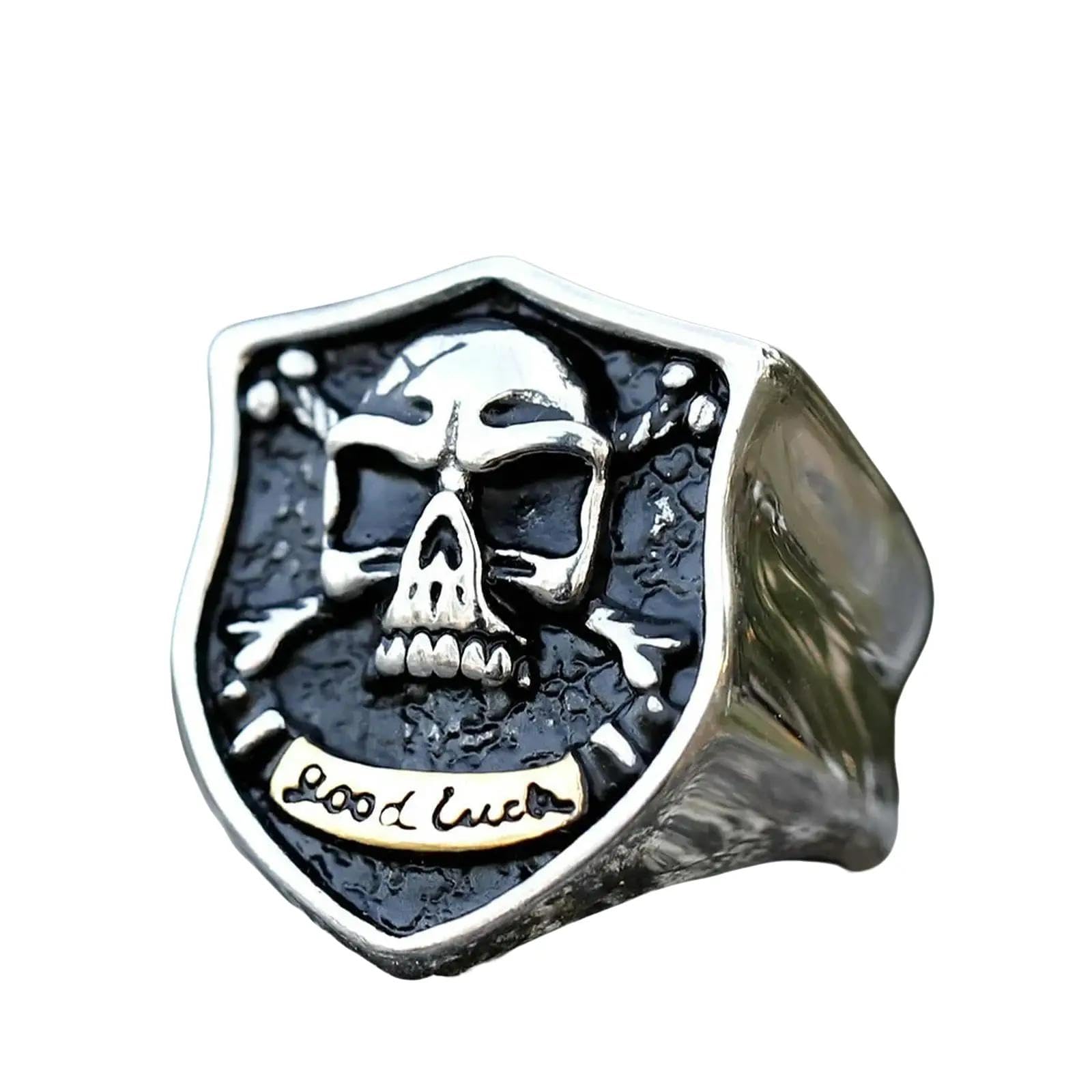 Generic New Men's Ring Punk Good Luck Skull Ring For Men Fashion With Hip Hop Halloween Jewelry Vintage, 9