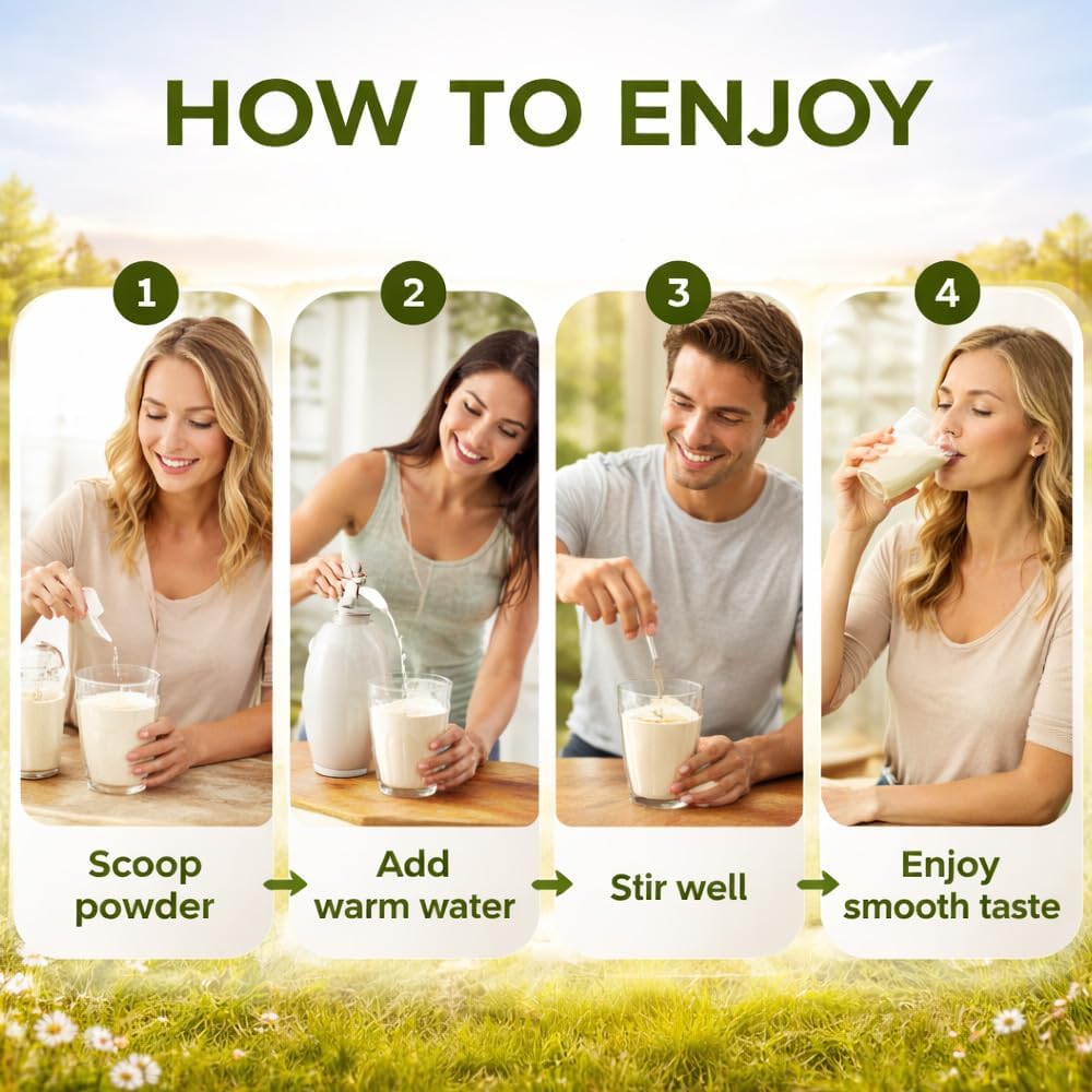 Leche de cabra orgánica en polvo para energía, digestión y piel