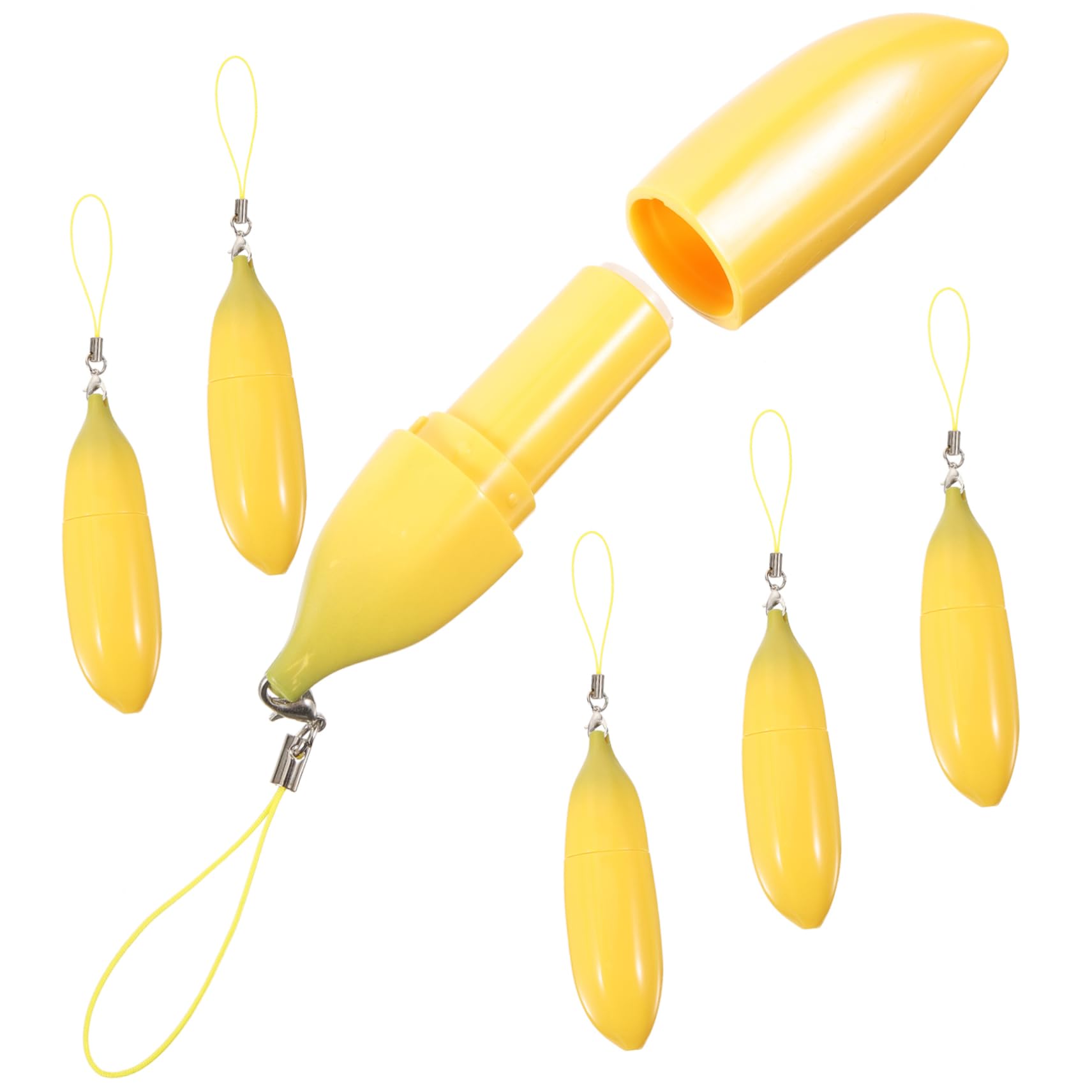 Tubo De Brillo Labial Vacío De Forma De Banana Para Diy Y Contenedor Rellenable Para Cosméticos 6 Piezas X 5