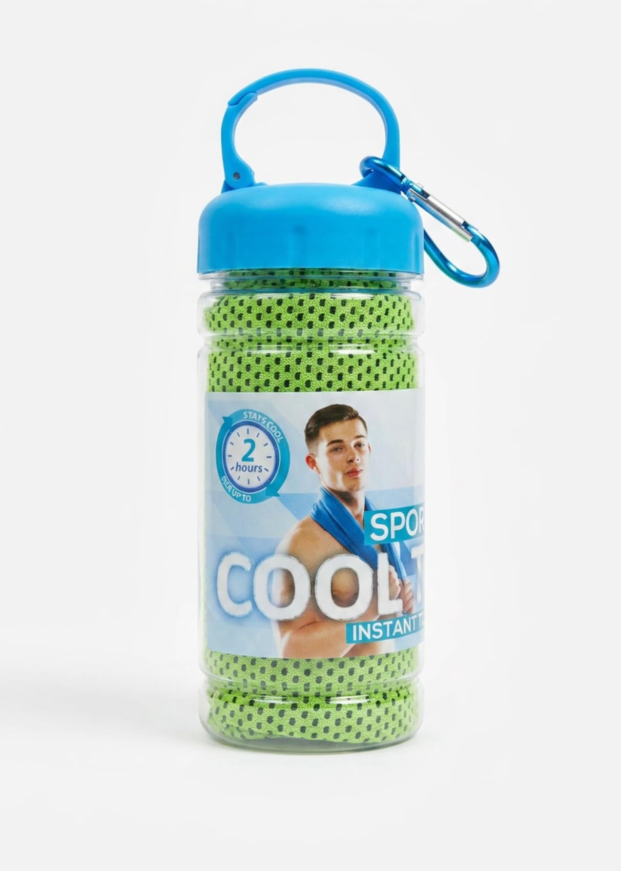 Cooling Towel + Water Bottle Set (30x78cm) – Stay Cool During Workouts, Running, Hiking & Travel – Ultra-Soft, Absorbent & Fast Drying - Green