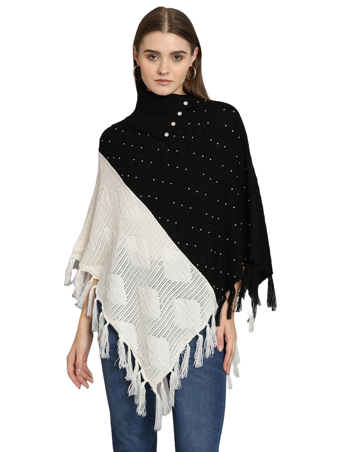 ekools Women's winterwear Woolen Embellished Ponchos-picture-31