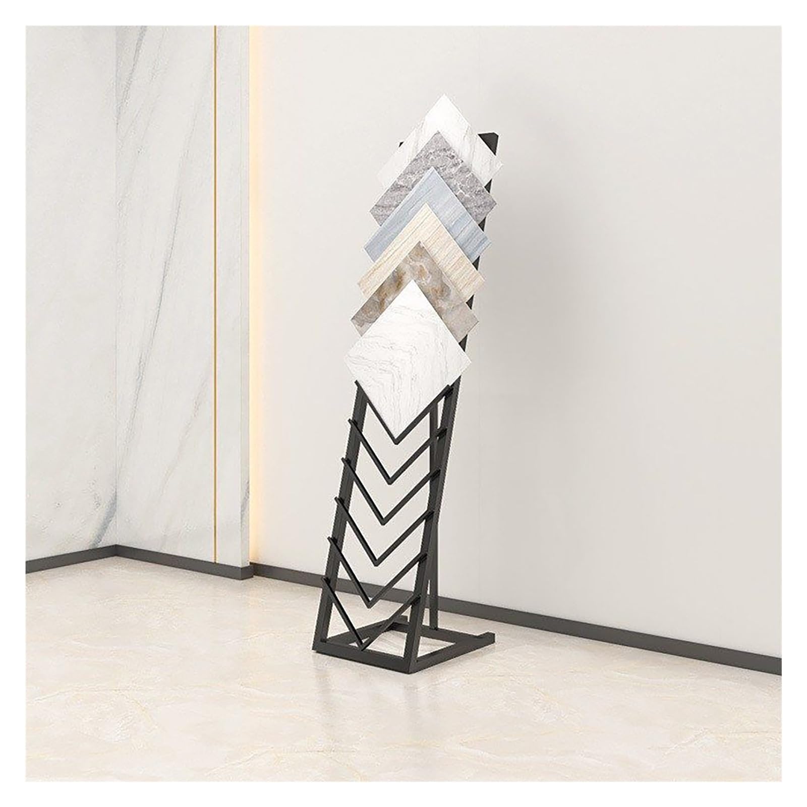 GWBoiuyQETM Floor Standing Display Stand for Wooden Flooring and Tile Samples, Ideal for Trade Show Exhibition Booths and Malls