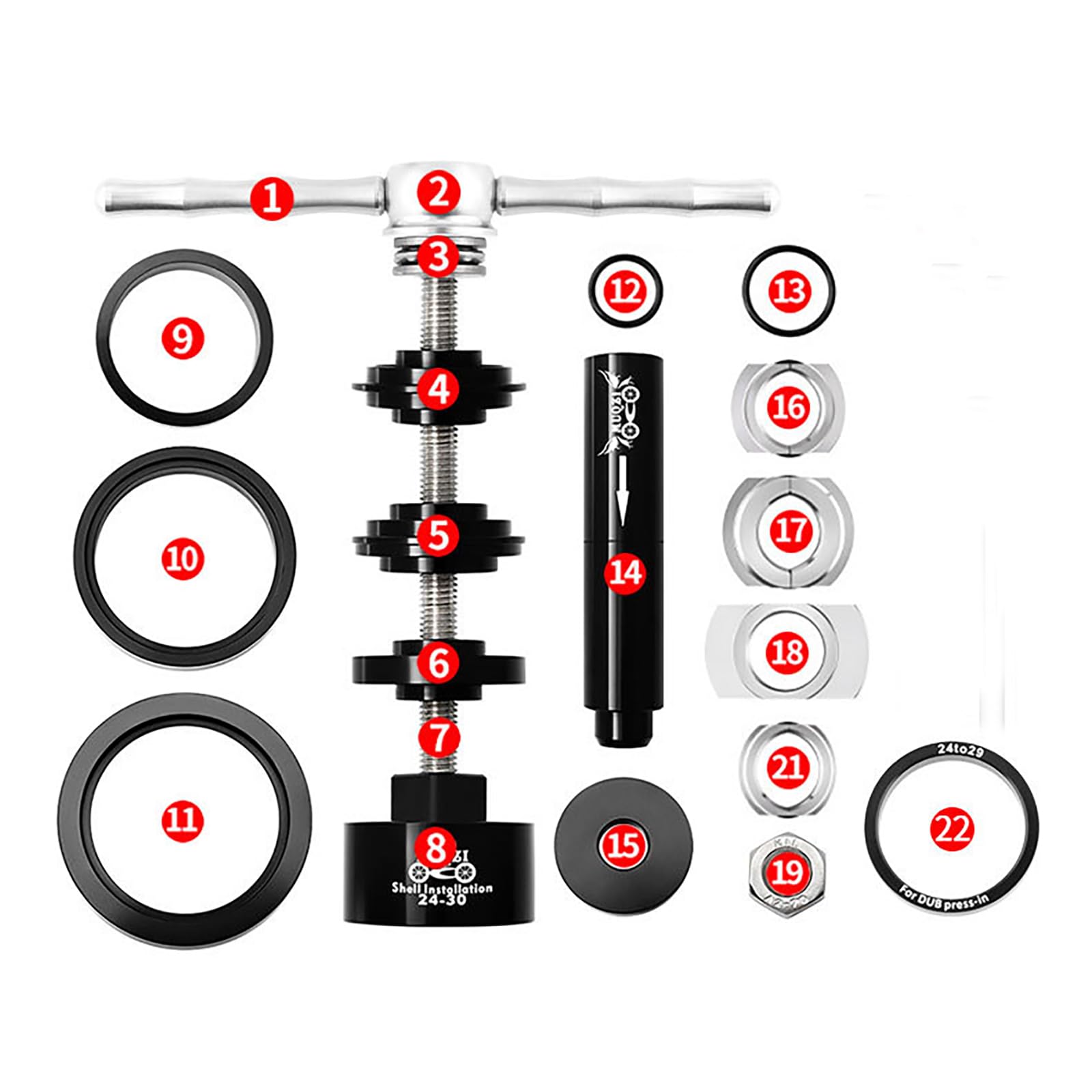 NEWFUN Kit De Parte Inferior De Bicicleta, Kit Herramientas Bicicleta, para Montar Y Desmontar El Pedalier BB86/30/92/PF30, Pedalier De Bicicleta
