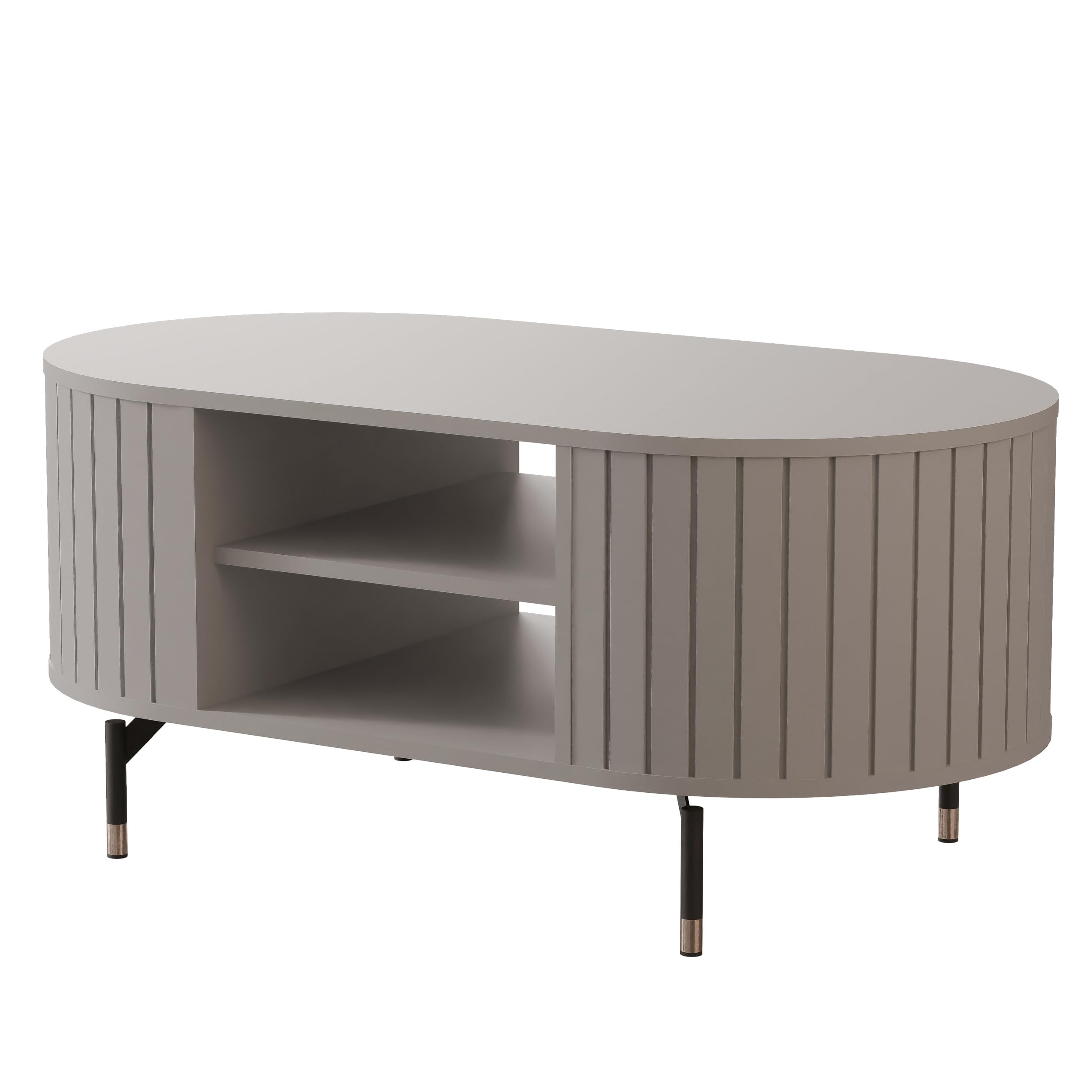 Ovaler Couchtisch SENTO mit Ablage 104,1 x 47 cm Kaschmir