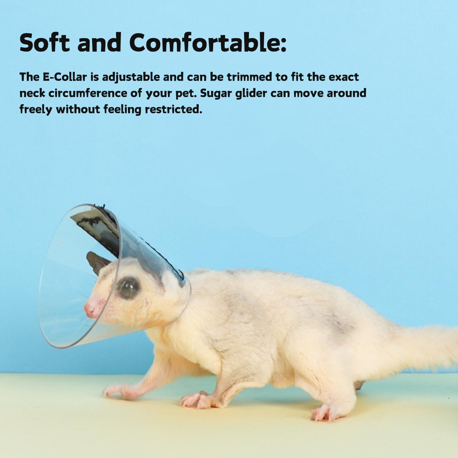 Sugar Glider Genesungskegel – verstellbares Schutzhalsband, weiches Genesungshalsband für Ratten, Vögel, Hamster, Kaninchen, Meerschweinchen nach Operationen, Wundheilung, Elizabeth-Hals-E-Halsband