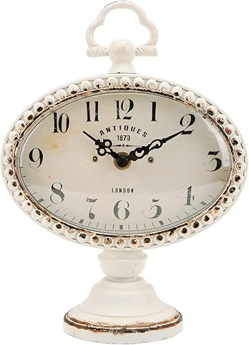 NIKKY HOME Reloj de mesa vintage con cuentas, estante silencioso de escritorio, funciona con pilas, diseño antiguo, elegante decoración del hogar