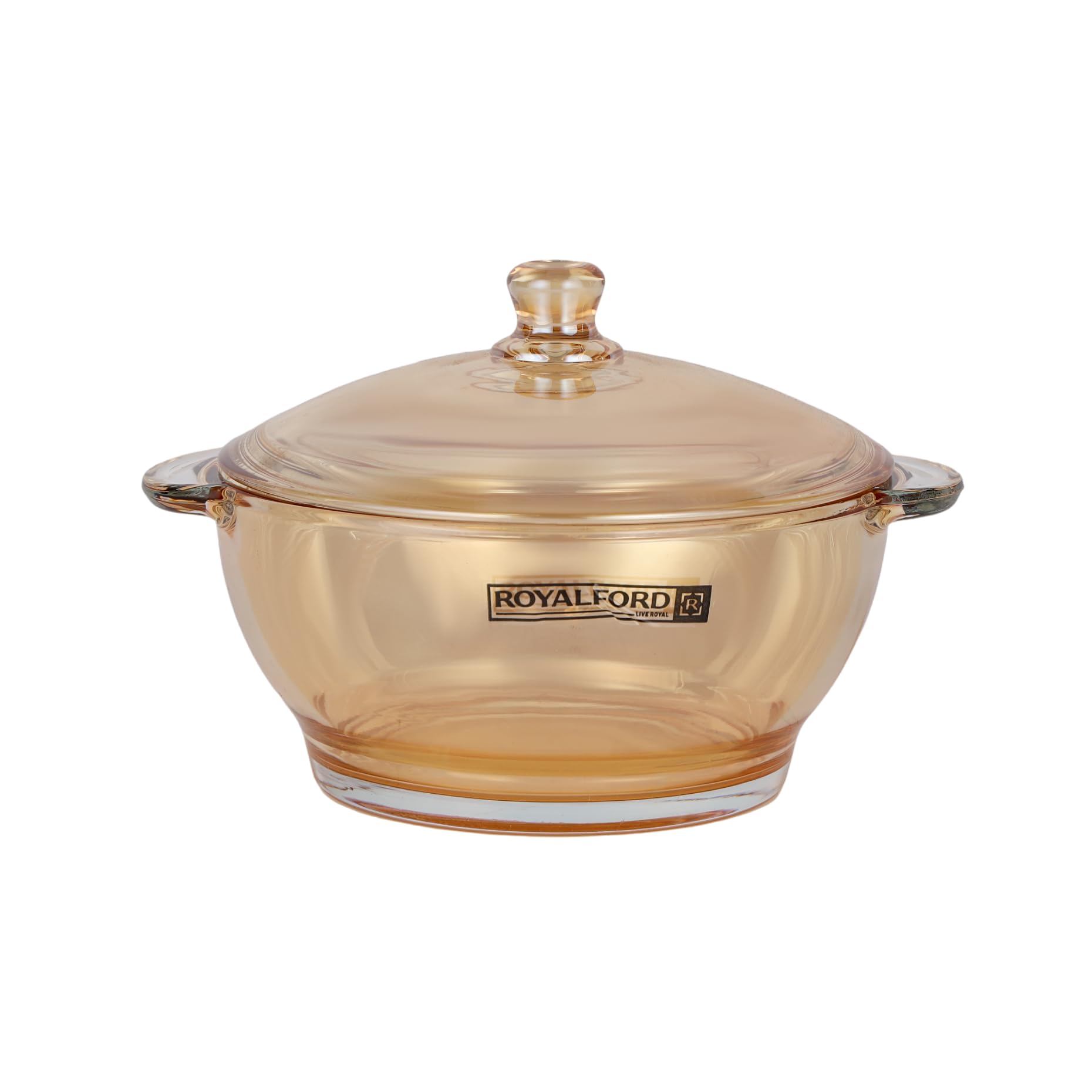 Glass Mixing Bowl with Lid RF12212 Borosilicate Round Pot with Side Handles, Serving Food, Pasta, Noodles, Storage Salad Bowls