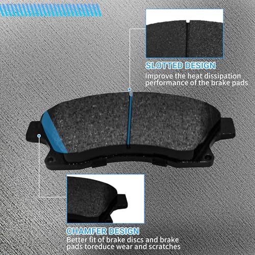 Image of Front Brake Pads Set Compatible with Chevy Cruze Limited Sonic, Chevy Cruze 1.4L 1.8L Automotive Replacement Brake Pads Semi-Metallic D1522