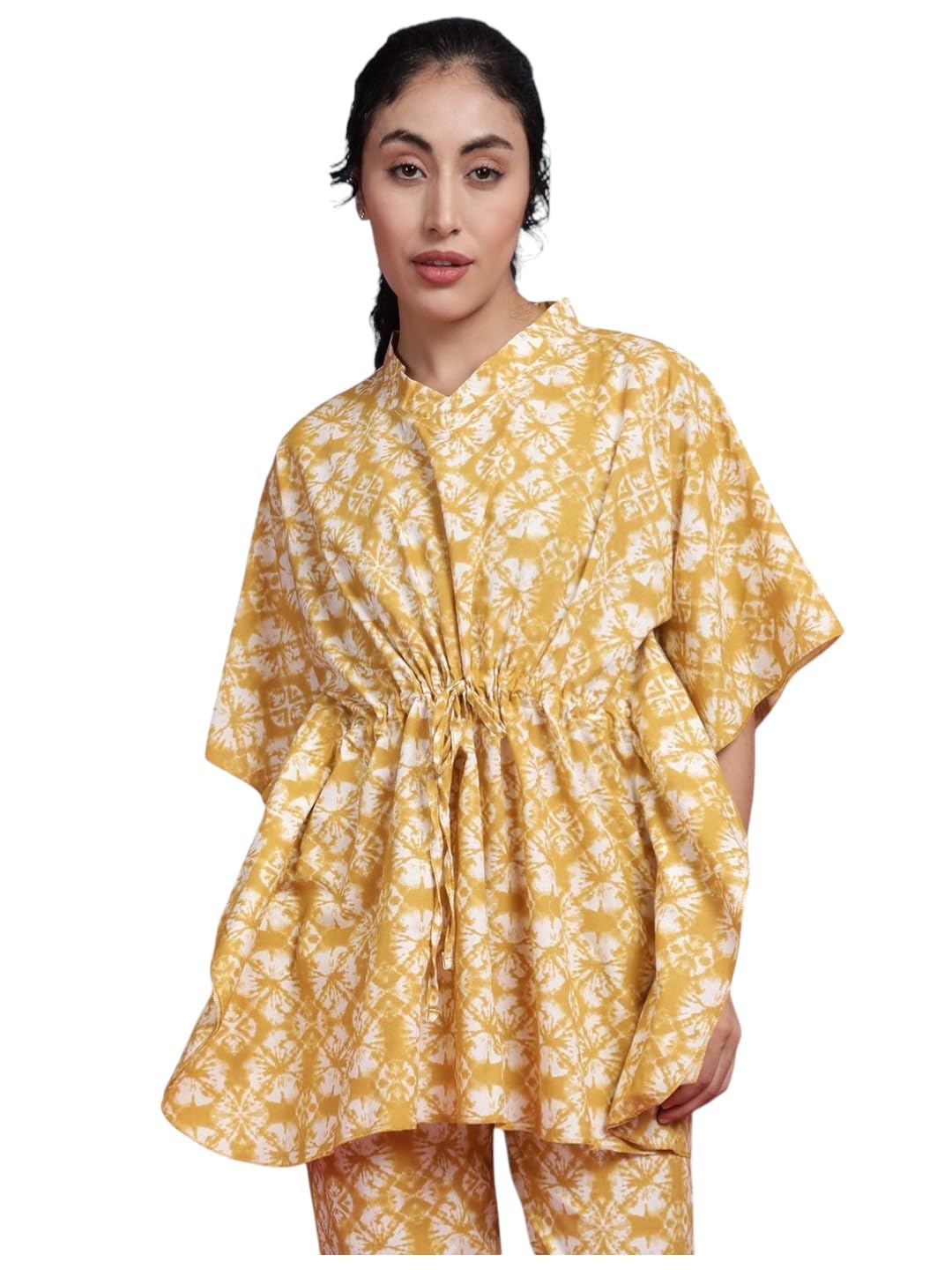 kryptic Women Cotton Printed Relaxed fit Elasticated Waist Short Length one Size Kaftan-picture-23