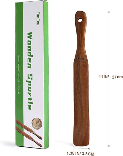 Miniatura 3 de Paquete de 2 espátulas de madera para principiantes de masa madre, mezcla, alcanza la parte inferior del frasco, batidor de masa, espátula de tarro