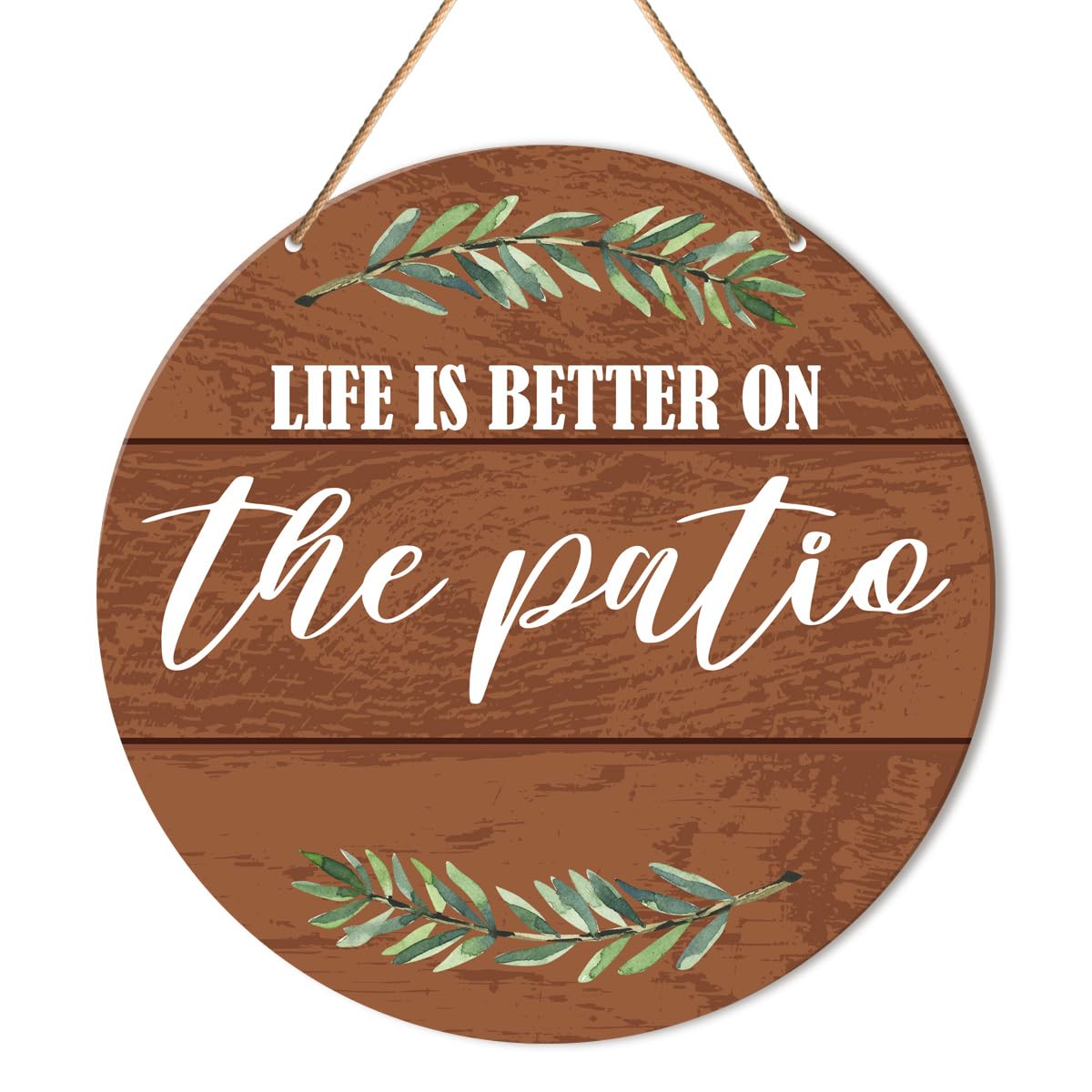 Life Is Better By The Pool Round Wood Sign — Rustic Wall Decor For Home, Farmhouse, Porch, Garden, 12 Inch Diameter - View #7