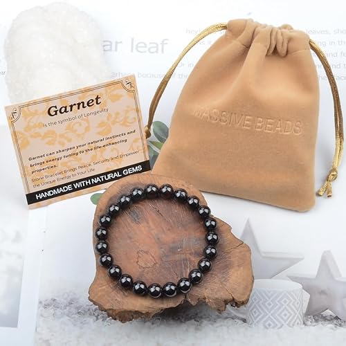 Vista 604 de MASSIVE BEADS Pulsera elástica de yoga hecha a mano con piedra natural, cristal curativo, energía, regalos para adultos unisex de 0.157 in, 0.236