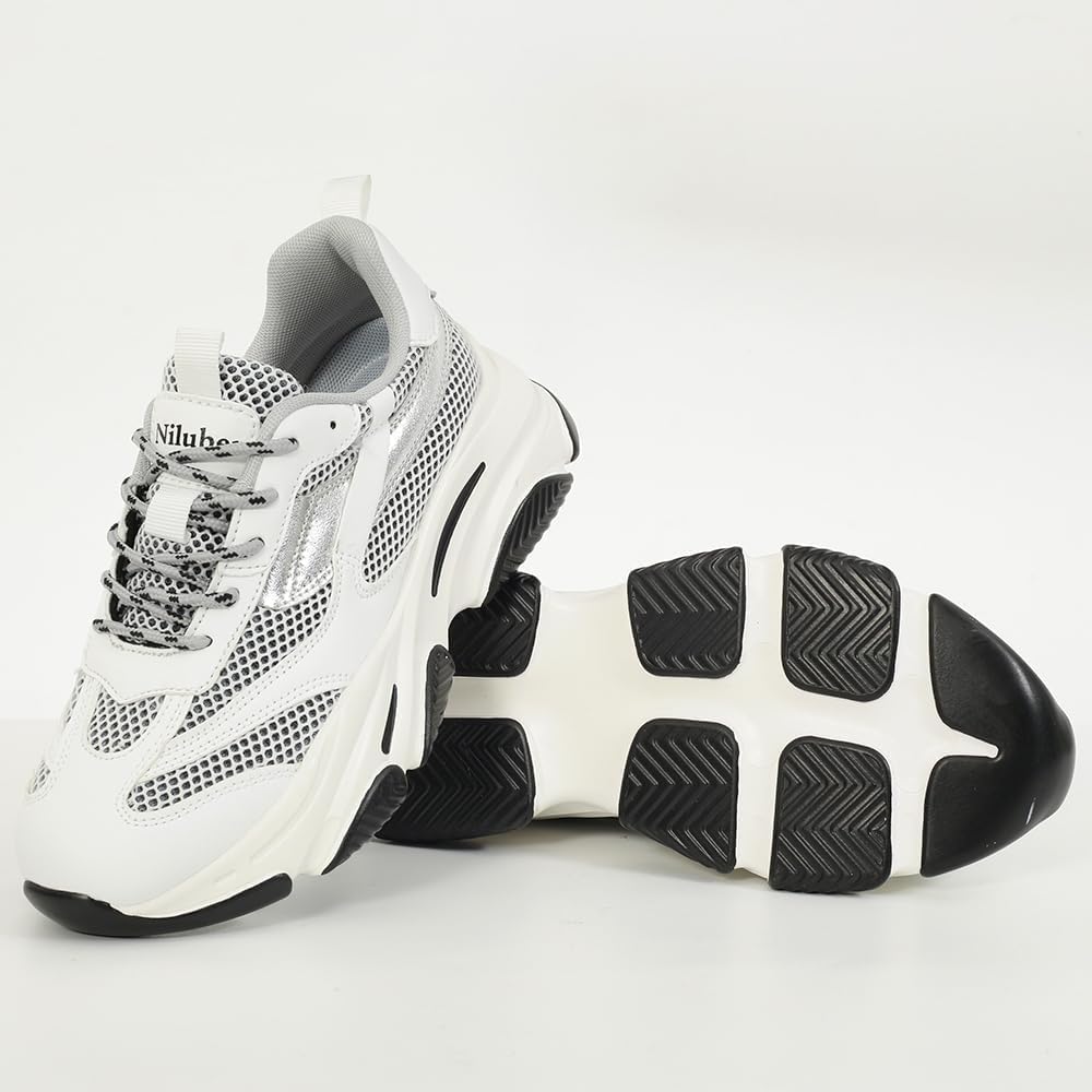 Niluber Women's Chunky Platform Sneakers-Slip On Breathable Running...  - Bild 36 von 87