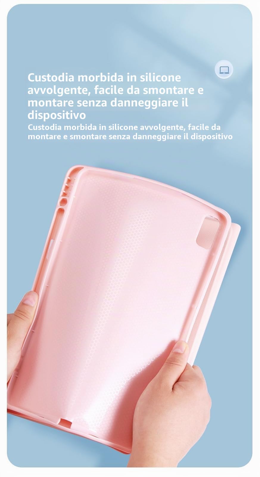 Custodia con tastiera per Xiaomi Pad 5 / Pad 5 Pro 11 pollici con mouse, tasti rotondi Tastiera touchpad wireless staccabile con trackpad per Xiaomi Pad 5 / Pad 5 Pro 11 pollici