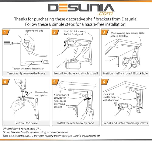 Desunia DESB-OC-222-SN-2 Decorative Contemporary Shelf Brackets thumb #2