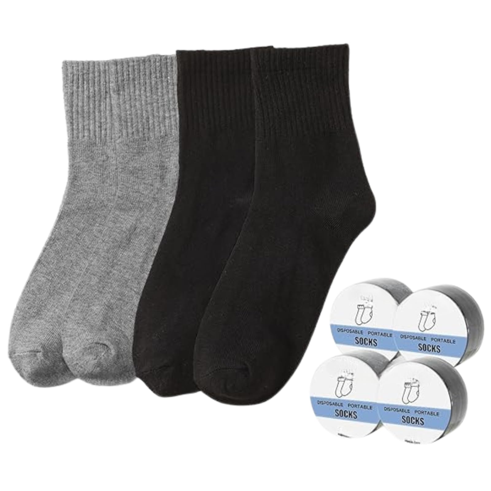 gvia enterprise Portable Disposable Socks – One-Time Use Thin Cotton Travel Socks | Sweat-Absorbing Outdoor & Sports Compression Socks for Men & Women (MULTICOLOR- 6 PAIR)-picture-55