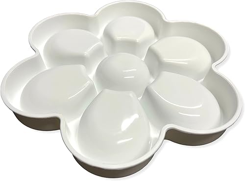 Miniatura 4 de Paleta redonda de plástico AP072 para usar con acuarela, gouache, acrílico y pigmentos de pintura al óleo para pintores, manualidades, aficionados,