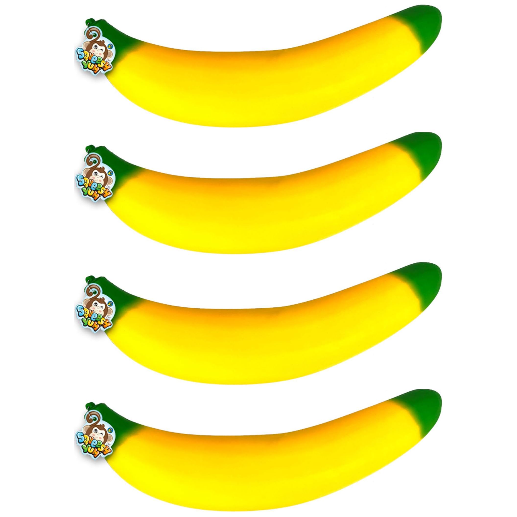 Jumbo Stretchy Banana Squishy Toys (4 Pack) Stress Relief Toys 3364-4