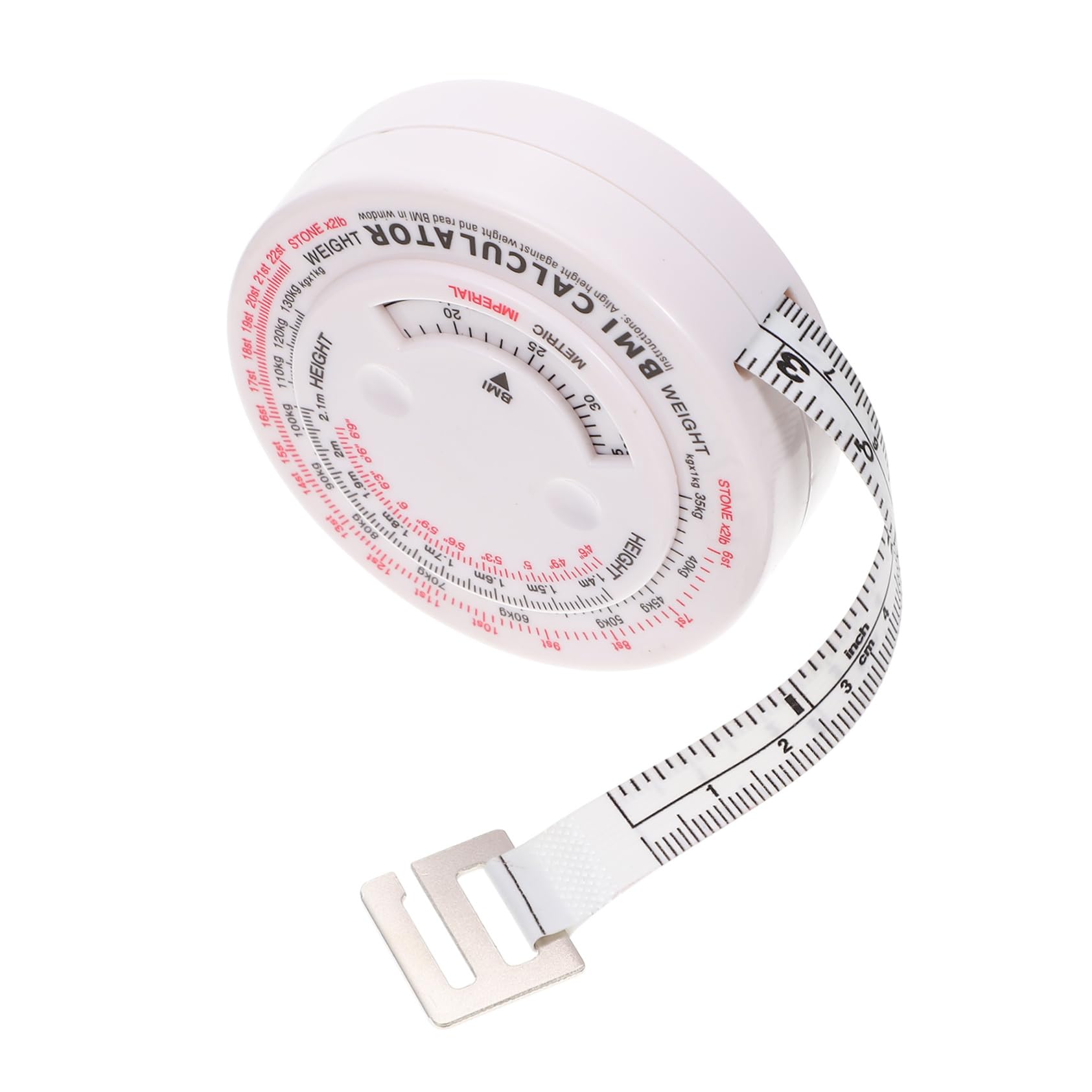 HAWILLOSCH Portable Retractable Body Measuring Tape for Dual Scale Easy One Hand Use Built Bmi Calculator for Fitness Goals and Accurate Measurements