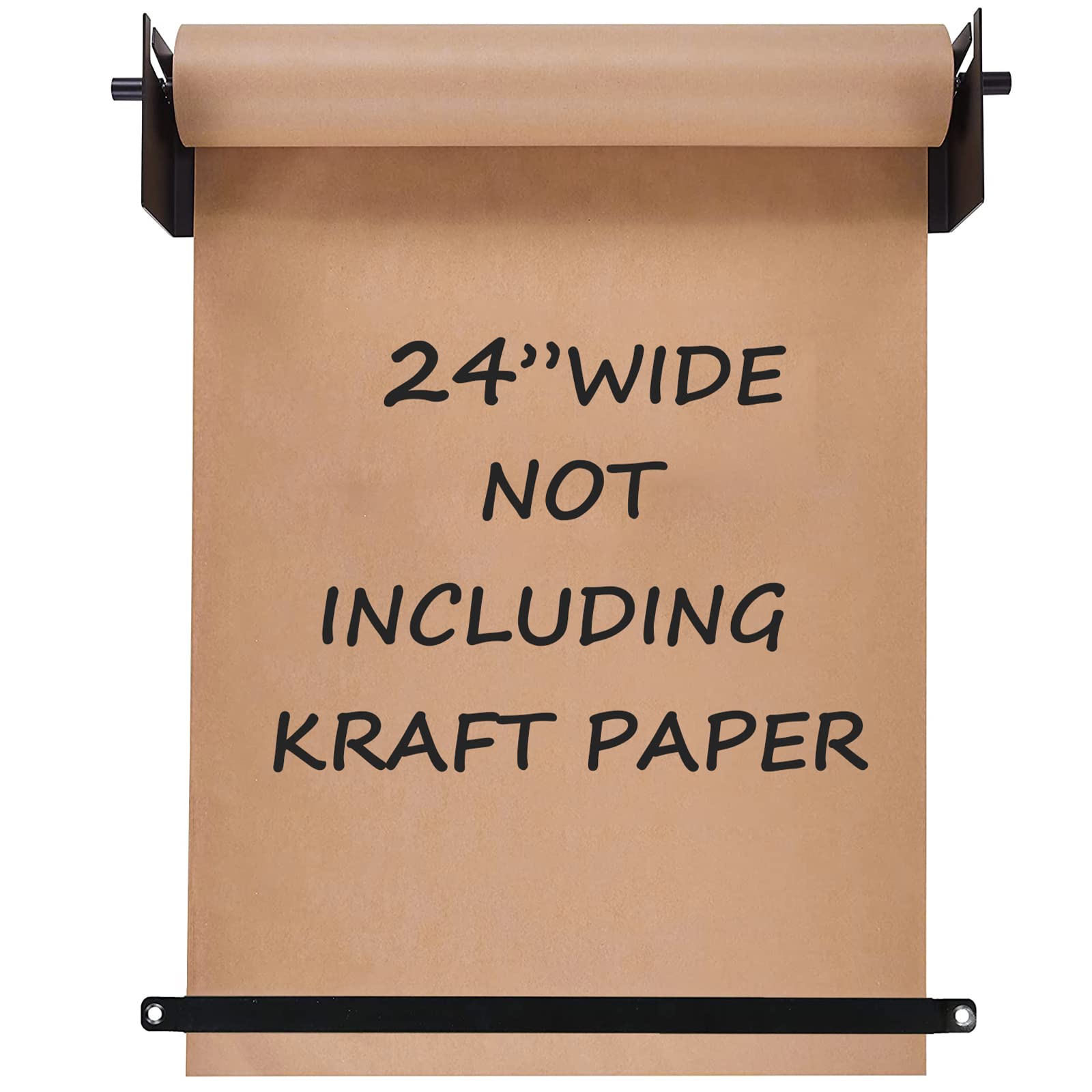Fitous 24”Kraft Paper Dispenser Holder Wall Mount, Heavy-Duty Paper Cutter Butcher Paper Dispenser to Do Lists, DIY Drawing, Taking Note, Artwork,