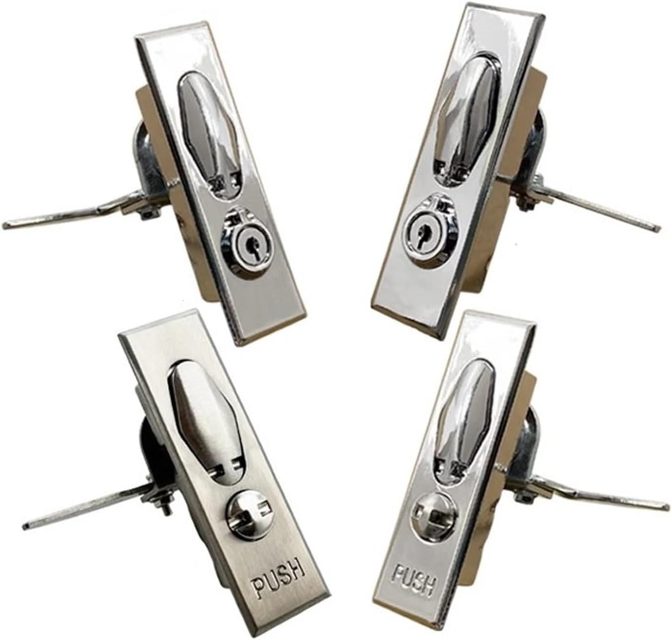 MS505 Cabinet Door Lock with 2 Keys Zinc Alloy Plane Bounce for Electrical Distribution Box Locker 1Pcs(A MS505-2 R)