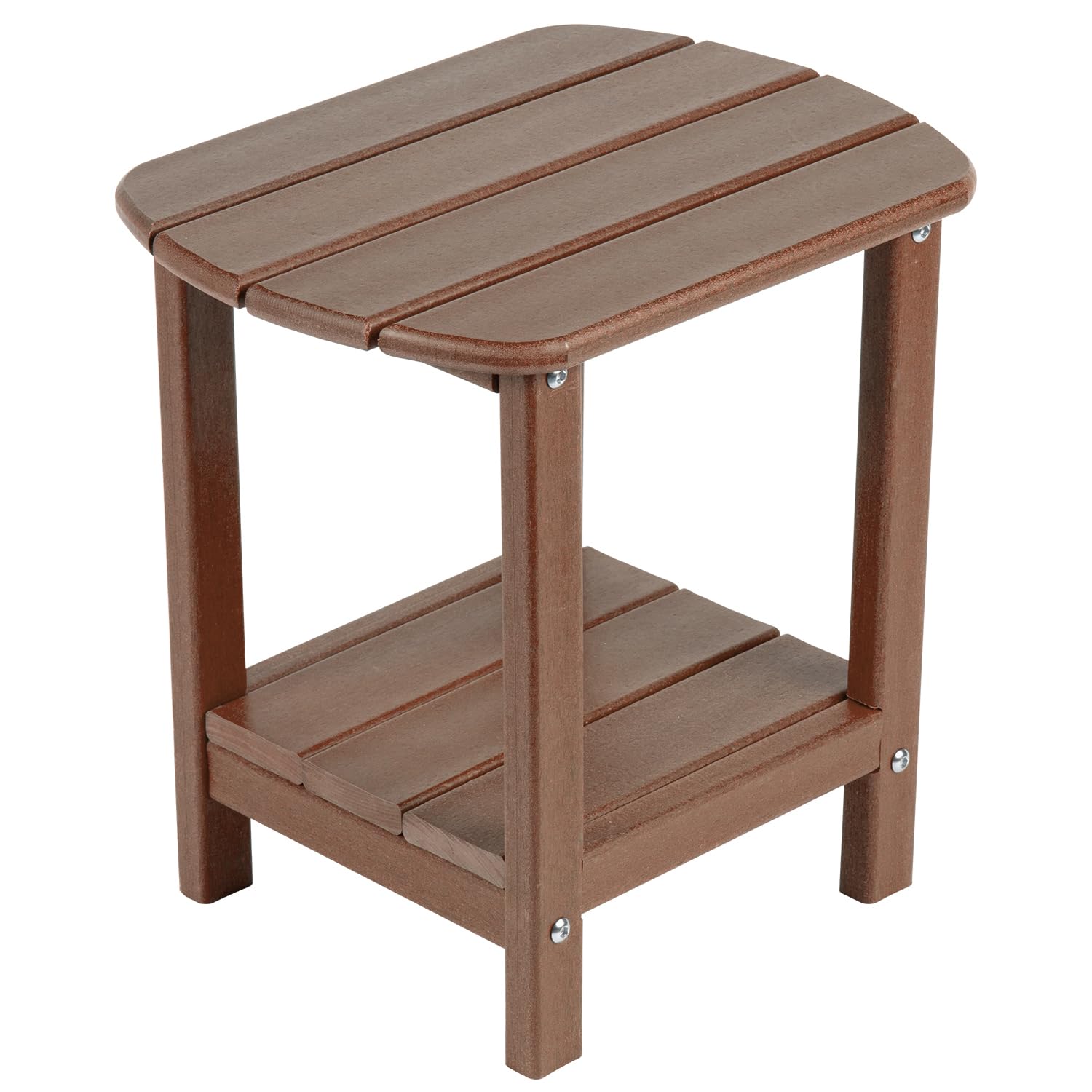 NALONEAdirondack Side Table 16.5" Outdoor Side Table HDPE Plastic Double Adirondack End Table Small Table for Patio(Wood)