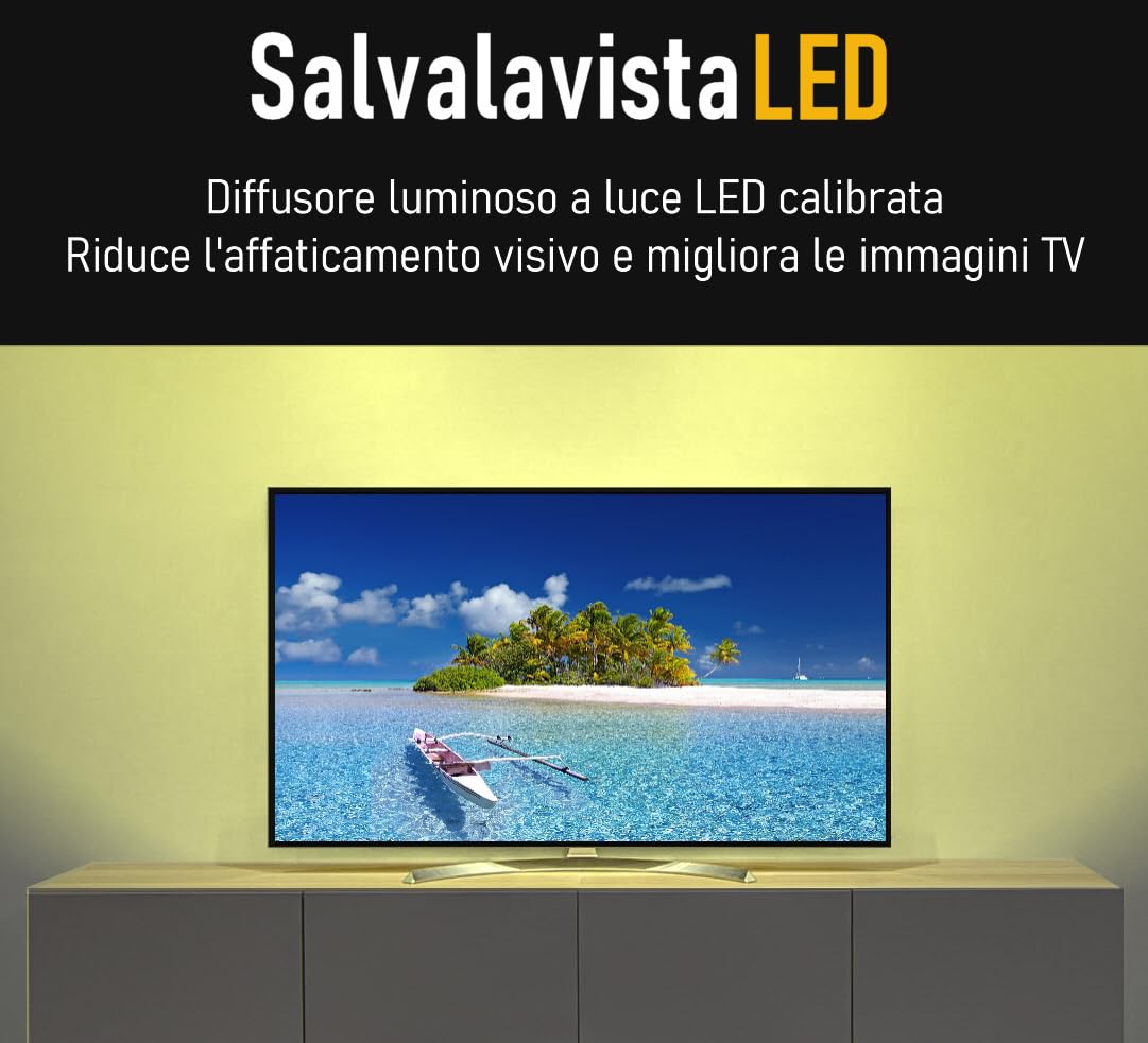SALVALAVISTA LED BEGHELLI BACKLIGHT LUCE TELEVISIONE PROTEGGE GLI OCCHI PROTEZIONE TV DA SOVRATENSIONI/SOVRACCARICHI DI TENSIONE
