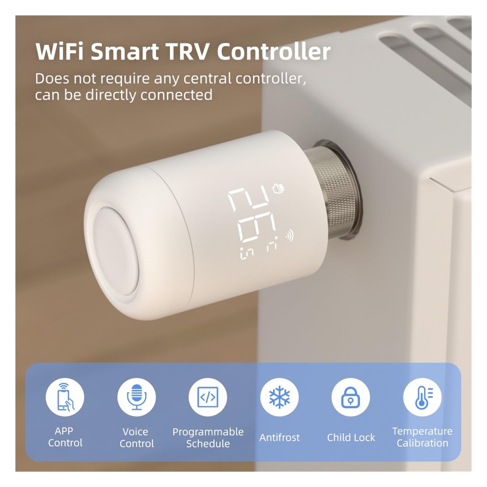 Zawór Termostatyczny Z Siłownikiem Grzejnikowym WiFi TRV, Regulator Temperatury Informacja O ZgodnośCi(4PC)