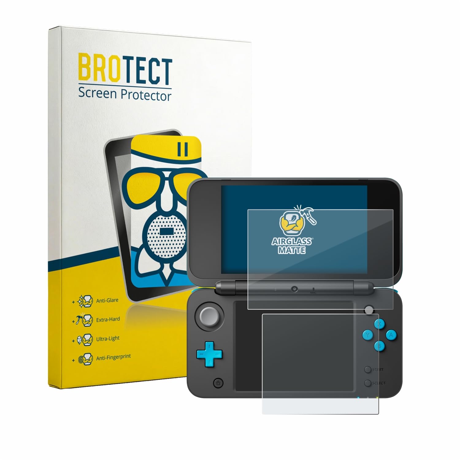 BROTECT Protector Pantalla Mate Cristal para Nintendo 2DS XL Protección Anti-Reflejos