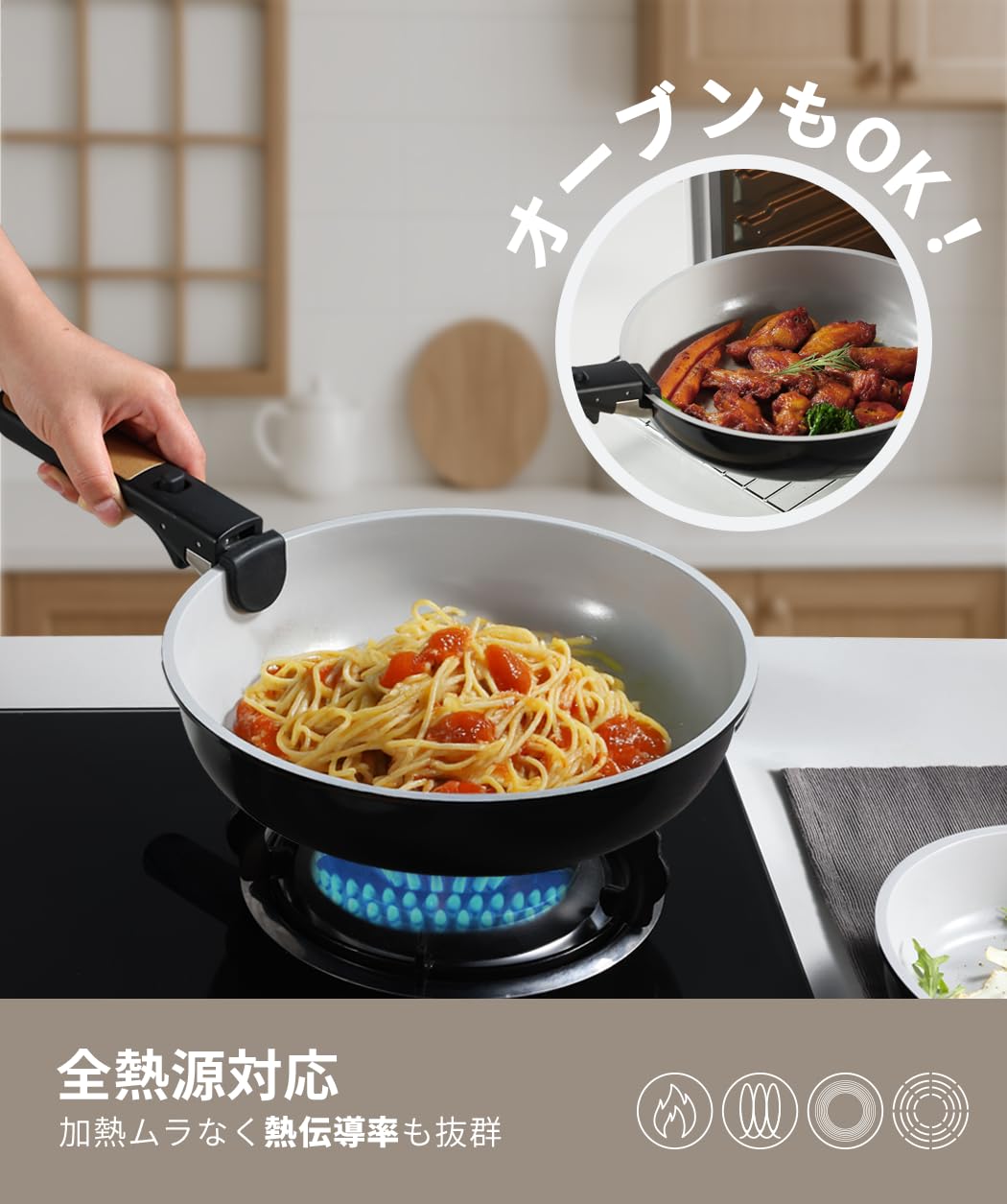 Amazon.co.jp: CAROTE フライパンセット8点 IH・ガス火対応 セラミック