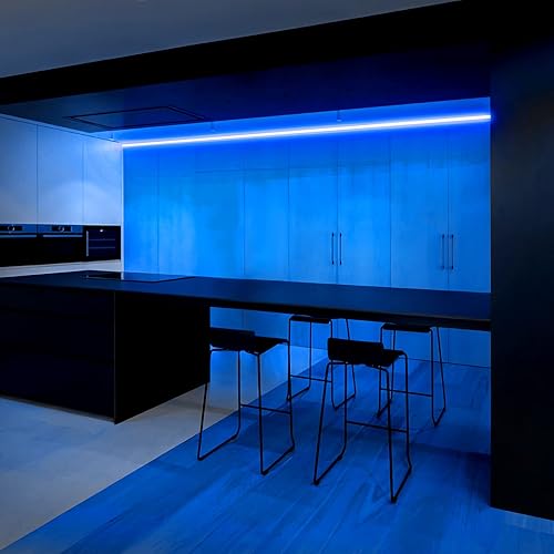 Miniatura 8 de Shine Decor Tira de luces LED de neón conectables, 16.4 pies, flexible, CA, 110 V, 120 V, tira de luces LED de neón (color azul) al aire libre,