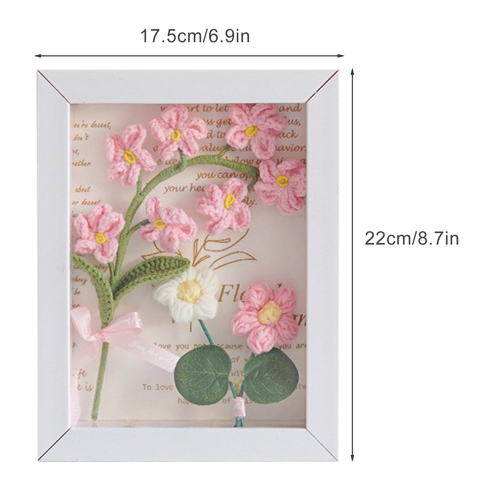 ウエディングムチ子 ～ムニュムニュブラン ～ アートフレーム かわいい Amazon.com: Ddewing Handmade Knit Flowers Photo Frame