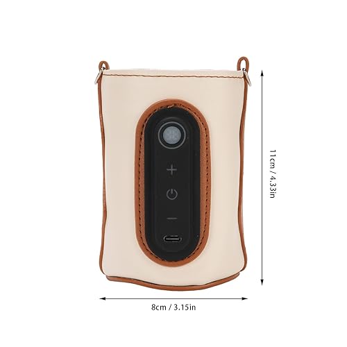 Miniatura 2 de Baby Bottle Warmer Sleeve, Portable Digital Display Milk Warmer, 26 Level Temperature Settings, Lightweight Travel Warm Bag for Outdoor, PU Leather
