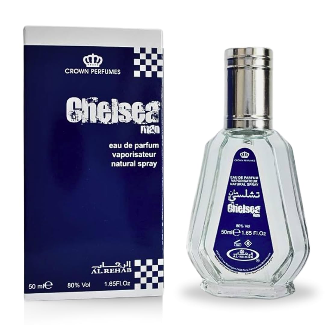 Al-Rehab Chelsea Man EDP - 50ML (1.7 OZ), Long Lasting & Luxurious Scents of Arabia, Perfumes for Men & Women.