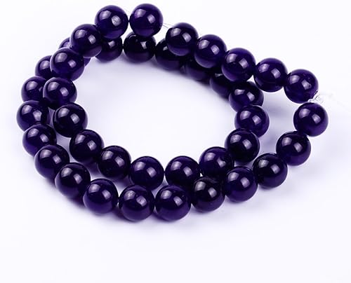 Miniatura 8 de Cuentas de piedra sueltas de jade teñidas redondas naturales a granel para hacer joyas, 4 (0.315 in, rojo naranja)