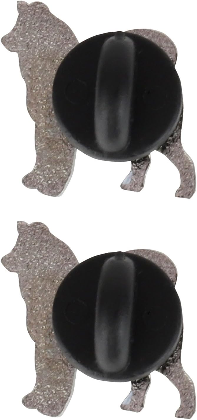 Armycrew Metallic Black Husky Dog Badge Lapel Pins 2 Pack Set image 2