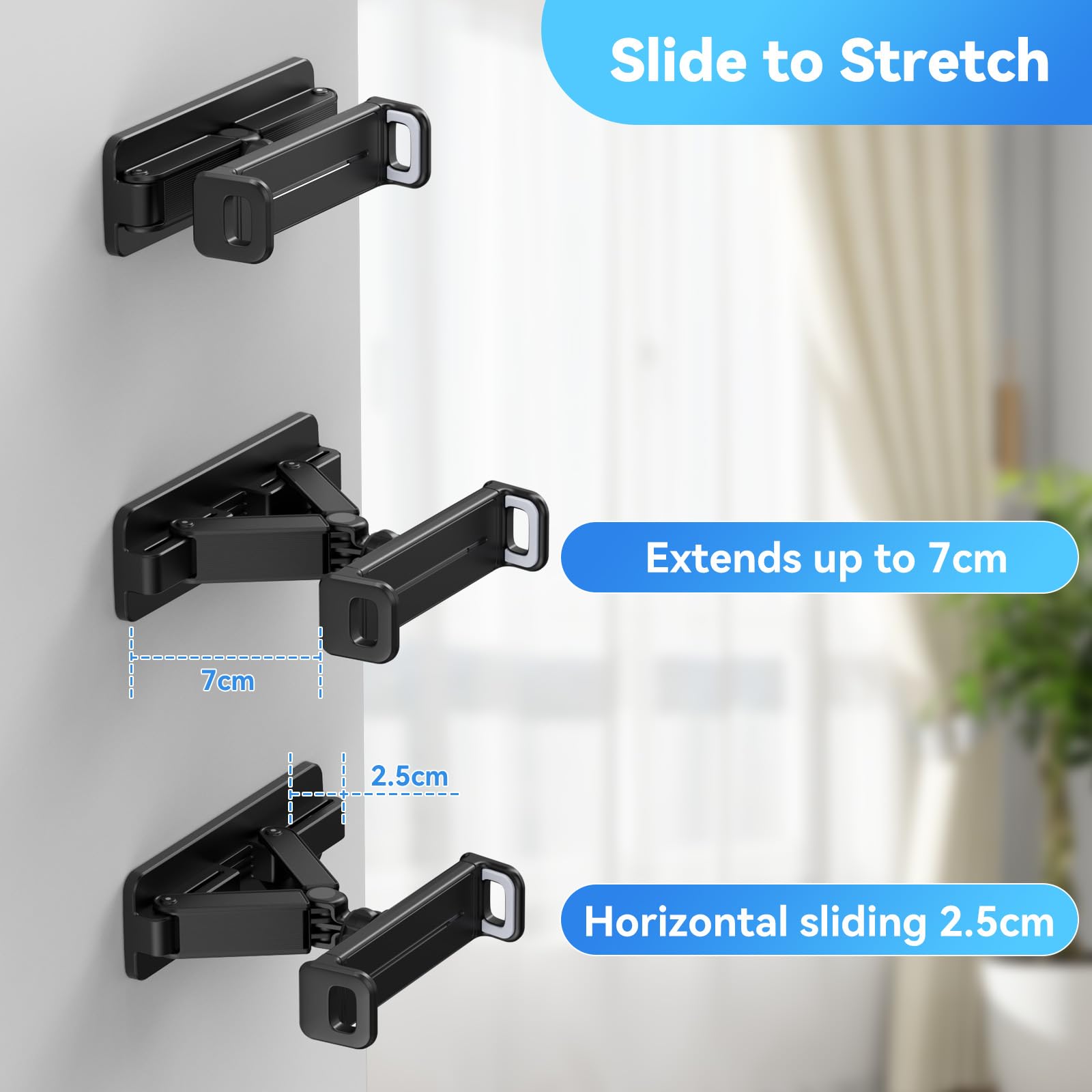 aceyoon Supporto Tablet Muro, Porta Tablet Parete Rotazione a 360°, Compatibile iPad Galaxy Tab Surface Pro, Tablet 4.7-12.9 Pollici Nero