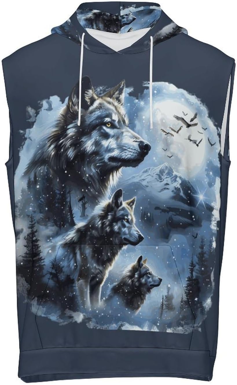 Men's Workout Hooded Tank Tops Sleeveless Muscle Gym T-Shirts