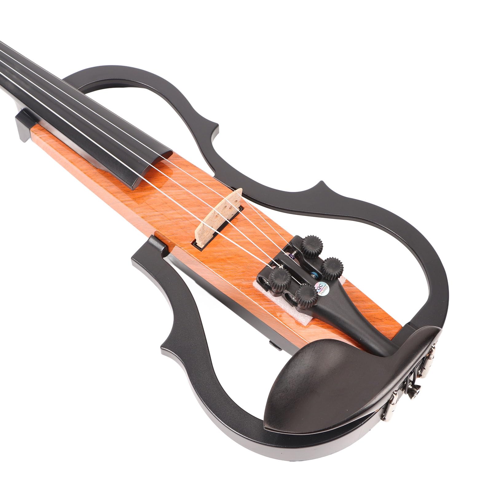 Qqmora Violino Elettrico Silenzioso 4/4 Strumento Portatile Leggero per Esercitazioni Silenziose Set in Acero in Fibra di Carbonio
