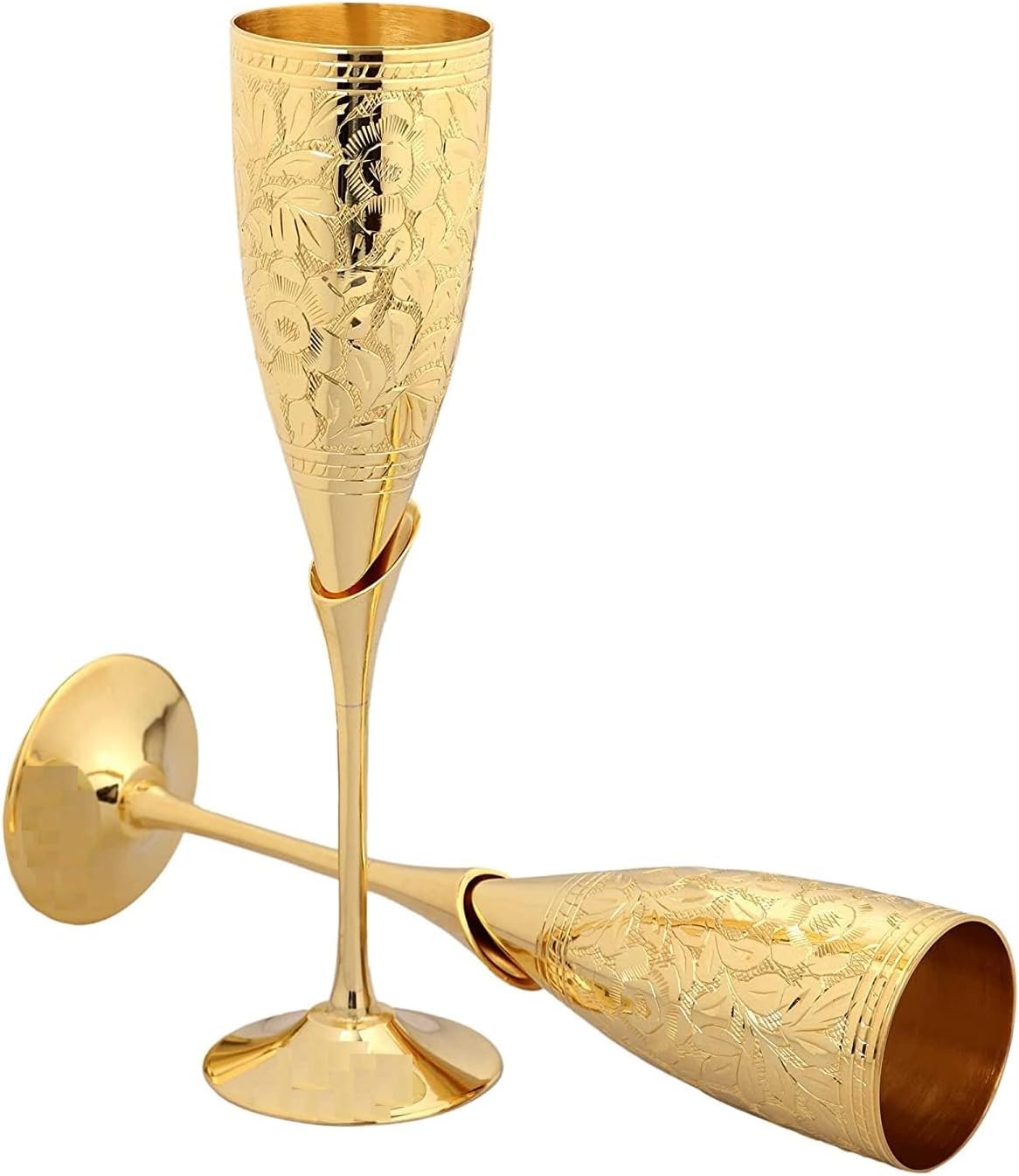 Handcrafted Brass Wine Glasses With Box, Tableware Glasses Metal Goblet, Wedding Gift for Couple Marriage- Set of 2