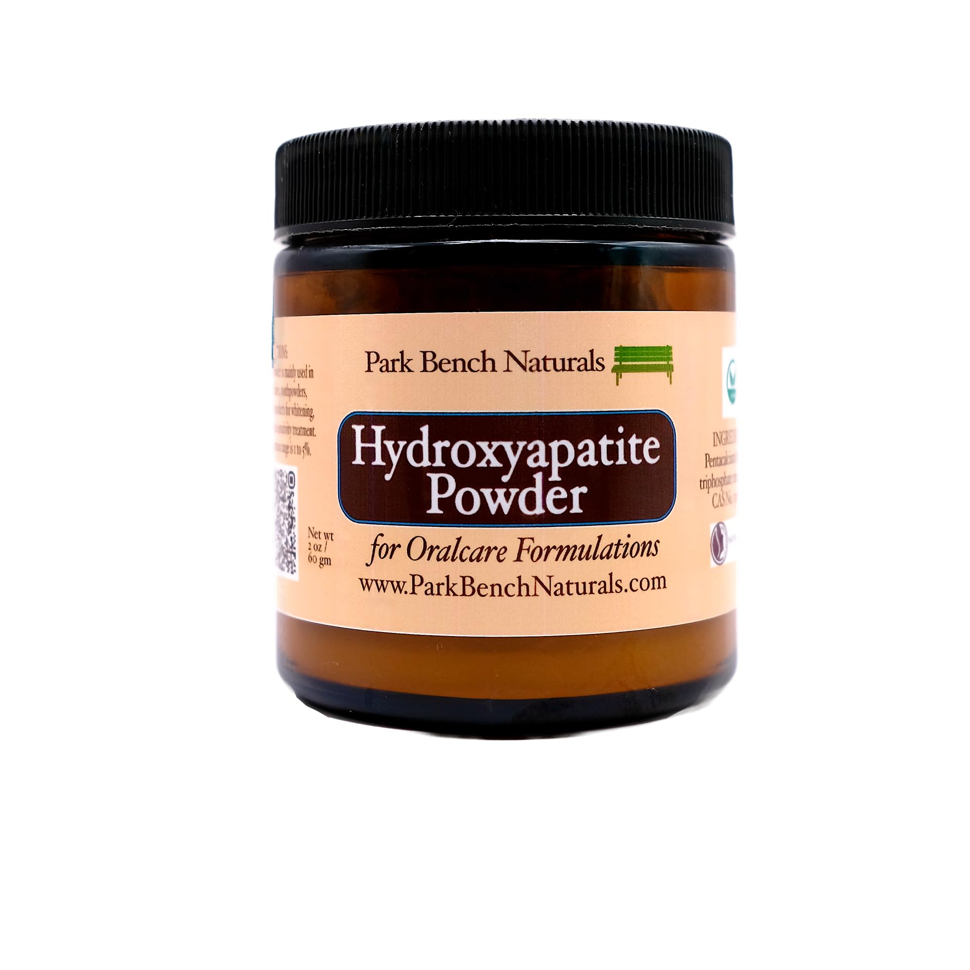 Park Bench Naturals Pure Hydroxyapatite Powder for Oral Care Natural Ingredients Clinically Proven Remineralization Formula Rod-Shaped nanoXIM 2