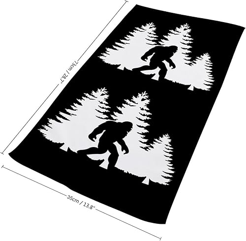 Miniatura 2 de Bigfoot - Toalla de mano con diseño de árboles y bosques, toalla de baño suave y agradable a la piel para mujeres, hombres, niños, adultos,
