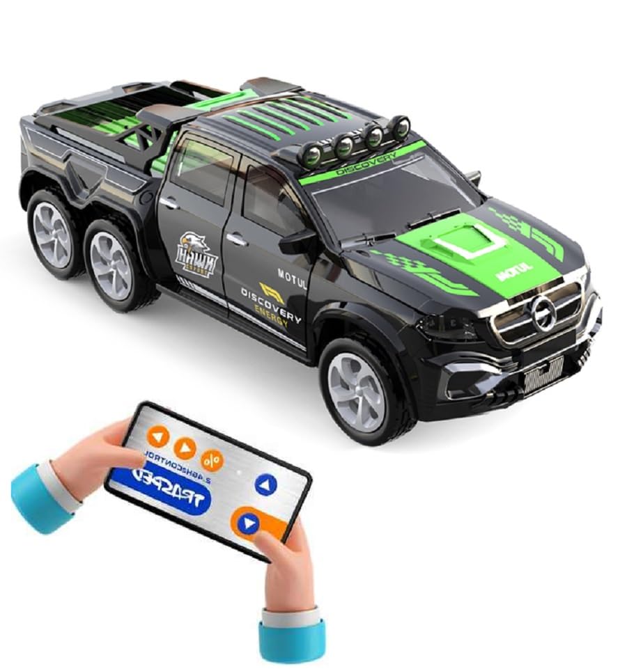 Image of Bestie toys Remote Control Small Car, 1:64 Scale Off-Road RC Car, USB Rechargeable 2.4GHZ Three Speed Indoor Alloy Vehicle for Kids (Beenz X-Class Truck), Multicolor