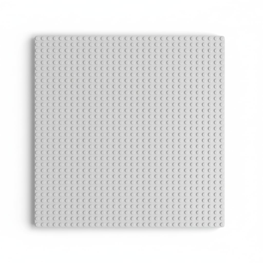 Base Plastic Plate Board 32 x 32 Pegs/Dots for Classic Building Blocks Bricks Compatible with All Brands - Light Grey