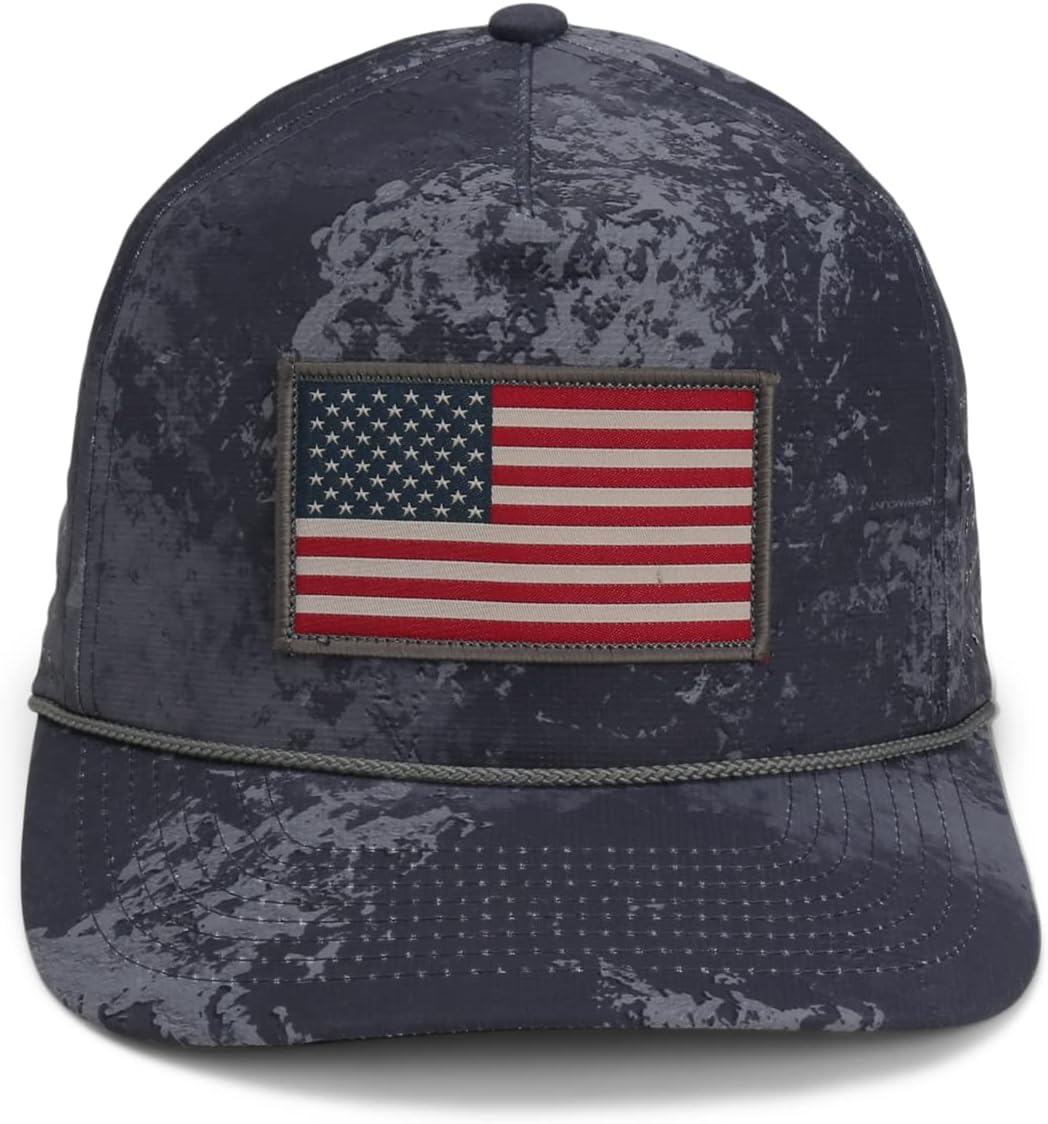 Paramount Outdors Performance Perforated American Flag Trucker Hat Rope Cap Snapback