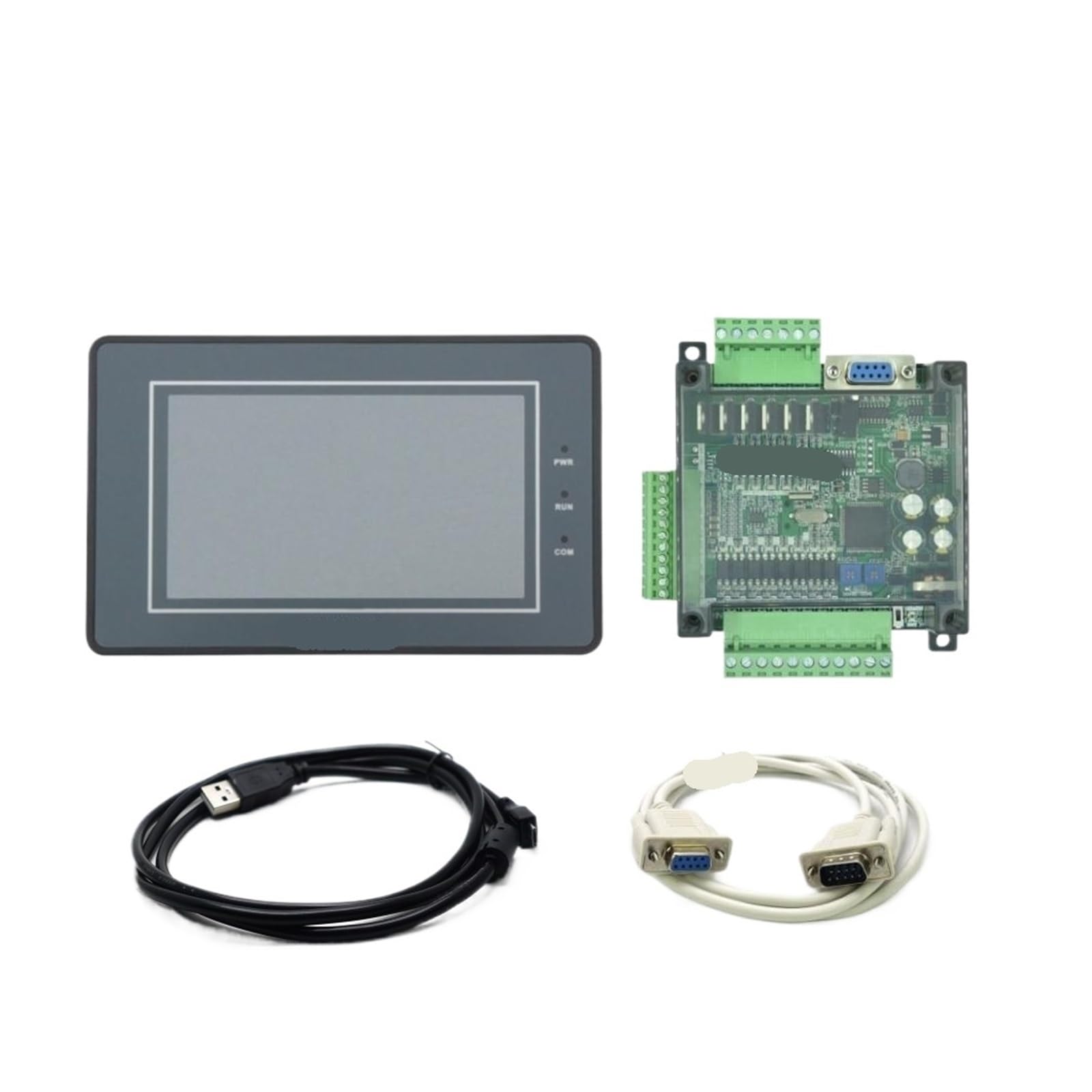 OSHZIKJII 1pcs HMI touch screen panel 4.3 inch and FX3U series control board with download communication cable(With FX3U 30MR)