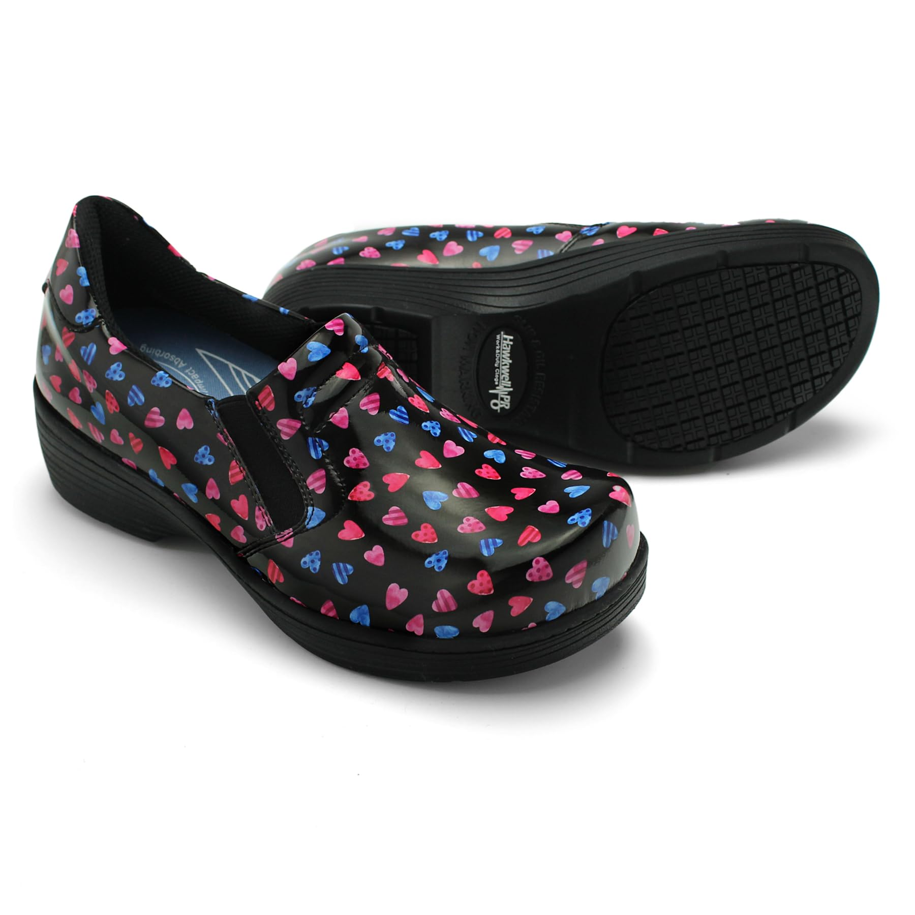 Hawkwell Pro Leather Nurse Clogs for Women Lightweight Slip Resistant Arch Support Healthcare Professional Nursing Shoes Work Clog